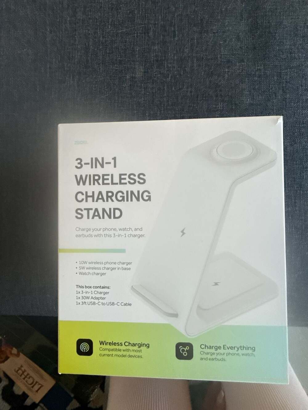 ZSOU 3-in-1 Wireless Charging Stand with 30W Adapter